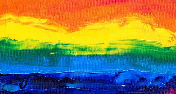 Farben auf einer Leinwand.